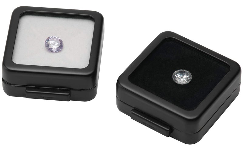 Giftop Glass Top Loose Diamond or Gemstone Display Box Case Holder Show Container Metal (Black Small) - Image 2